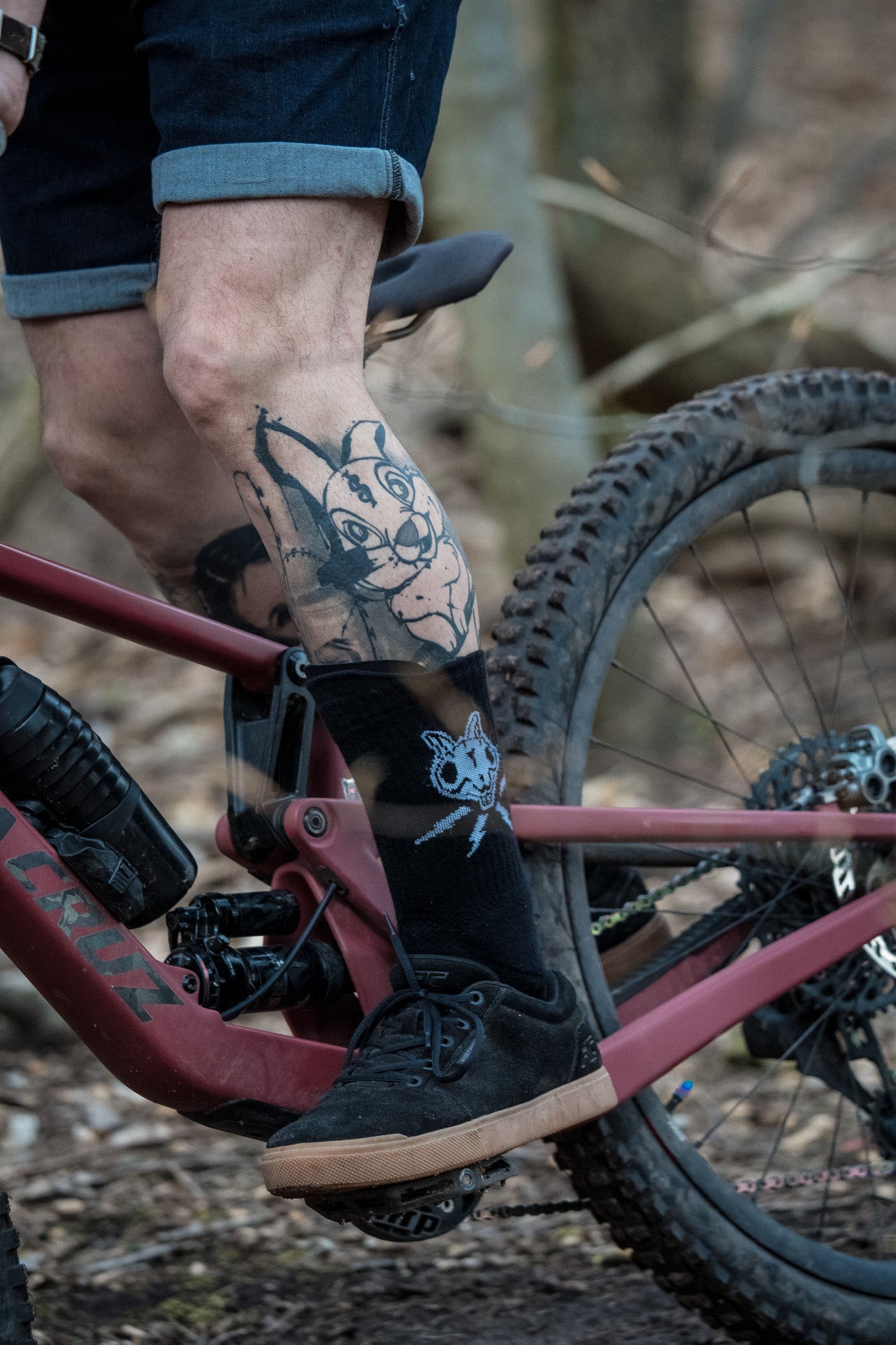 MTB Socks Riding Skwerel Skull