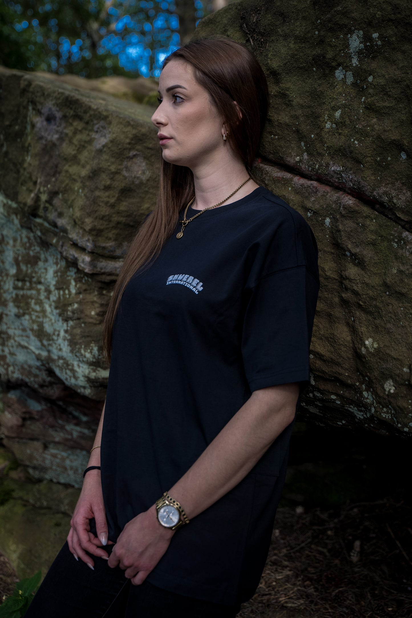 Skwerel® International heavyweight Baumwolle T-Shirt - Oversized Cut mit Tasche
