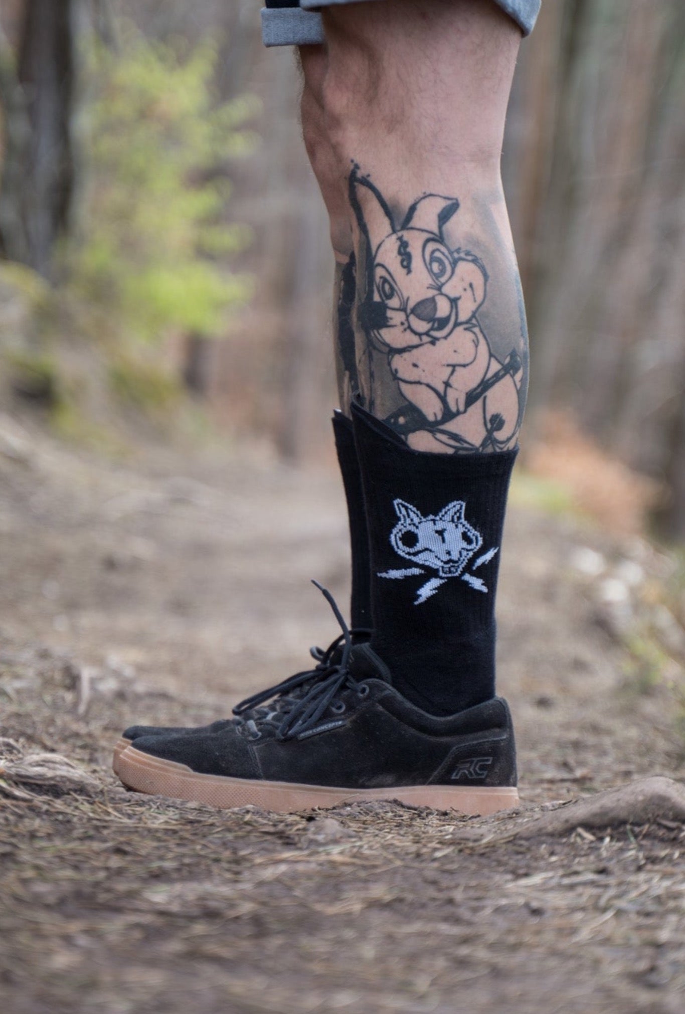 Dr anKle Schienbeinschutz für MTB mit Atmungsaktiven Sender Socks