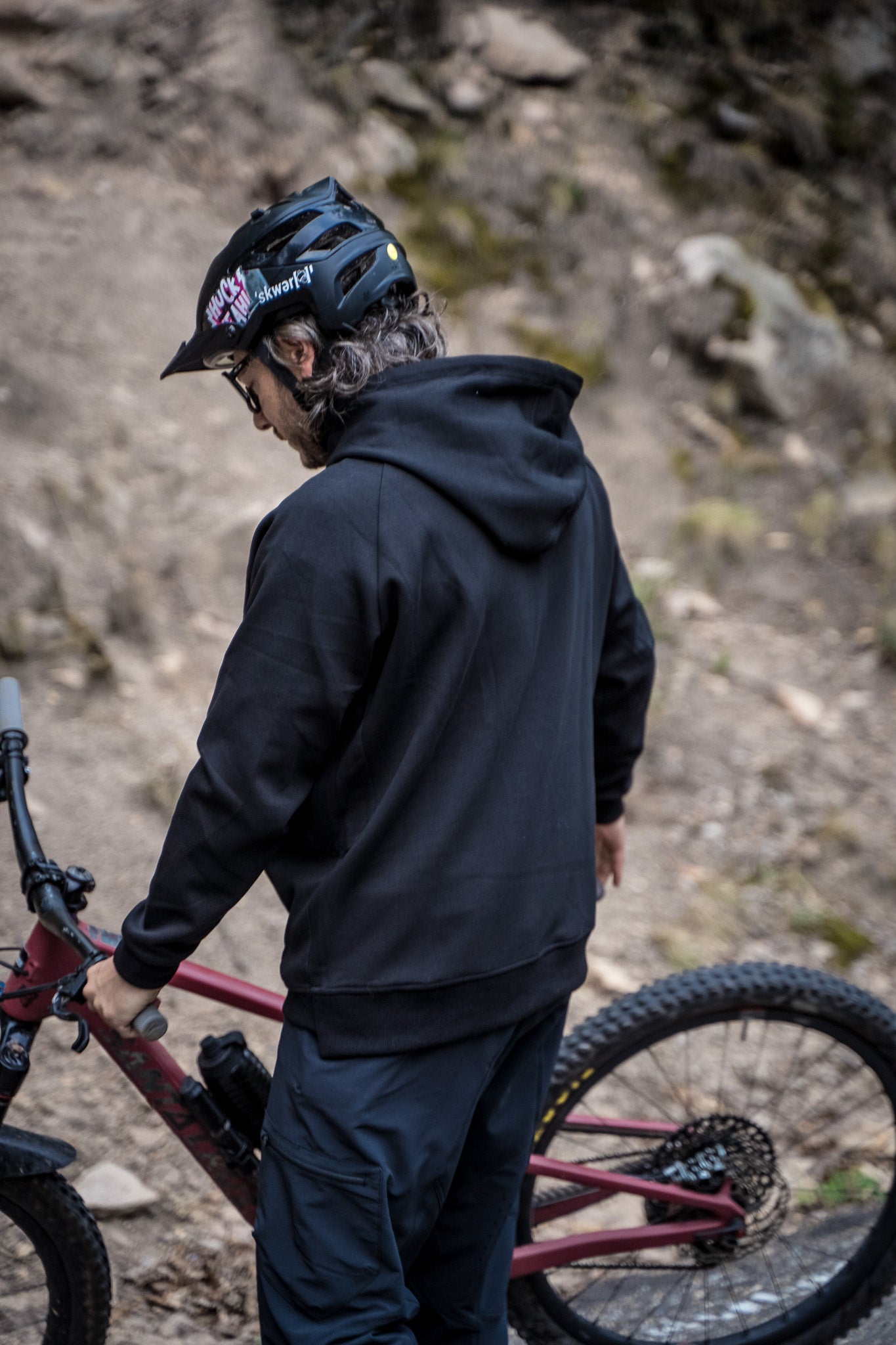MTB Rider with Skwerel Trail hoodie