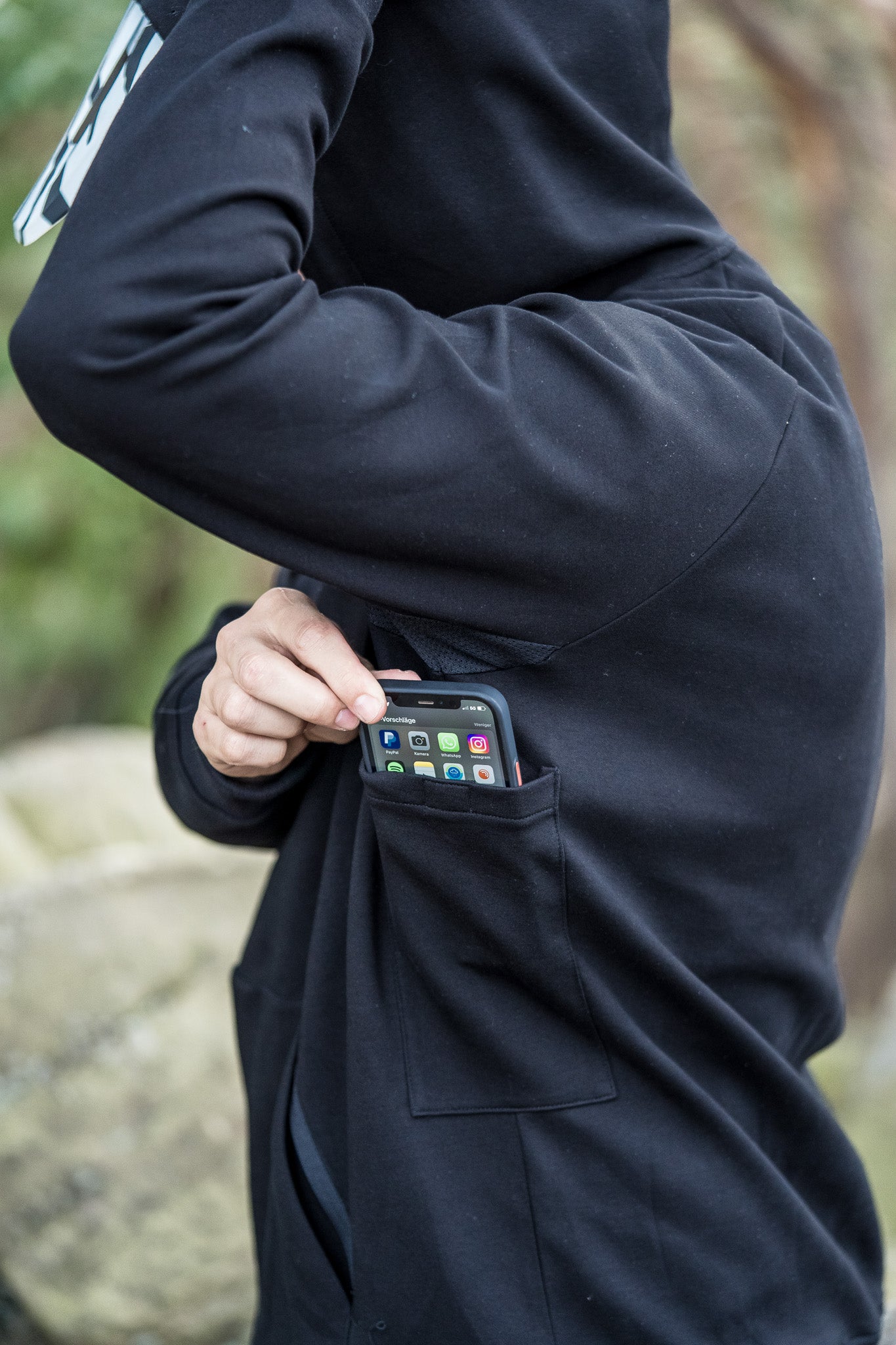 Secret Pocket for Phone or Cash under left arm